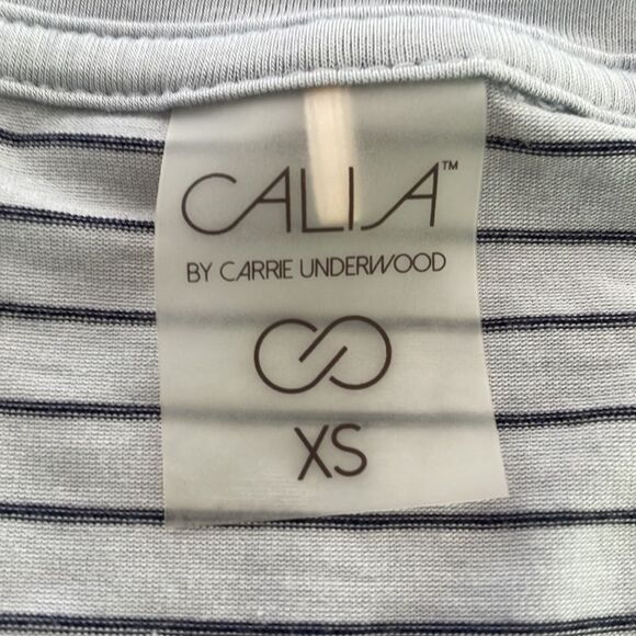 CALIA by Carrie Underwood long sleeve side ruching with ties striped top size XS - Picture 8 of 12